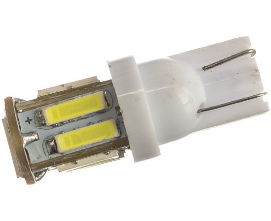 Автолампа диод T10 W5W 10 SMD диодов без цоколя 1-контурная белая SKYWAY S08201104 