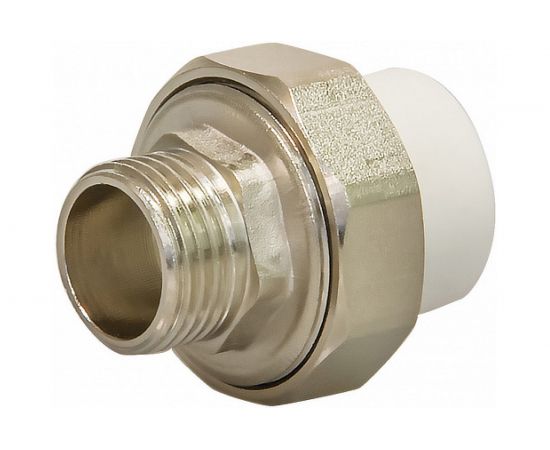 Комбинированная муфта СТМ ПЛАСТ PP-R, разъемная, с наружной резьбой, DN 25х3/4" CPRM2534 