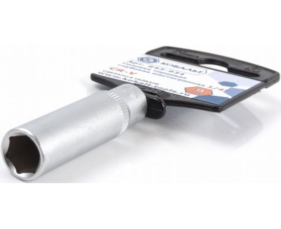 Глубокая торцевая головка 1/4, 9мм, Cr-V КОБАЛЬТ 643-934 – изображение 2