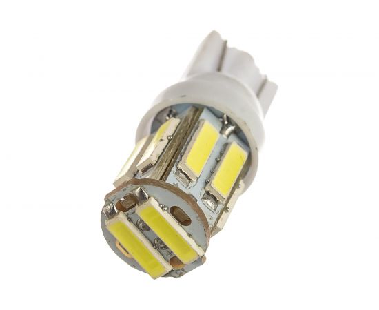 Автолампа диод T10 W5W 10 SMD диодов без цоколя 1-контурная белая SKYWAY S08201104 – изображение 2