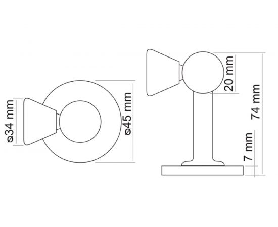 Дверной ограничитель MORELLI MDS-3 PC магнитный, цвет - хром 9011023 – изображение 2