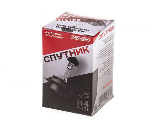 Автолампа SKYWAY H4 24V 75/70W P43t 2-конт СПУТНИК S09101045 – изображение 3