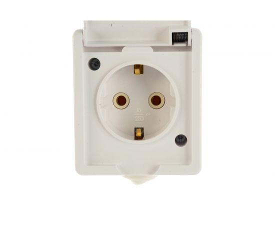 Розетка Кунцево-Электро брызгозащищенная открытой установки с з/к одноместный IP44 16А РА16-660 5906 – изображение 3