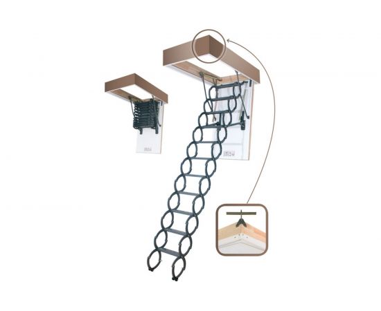 Ножничная лестница FAKRO LST 60х120 см, высота 280 см 860426 – изображение 3