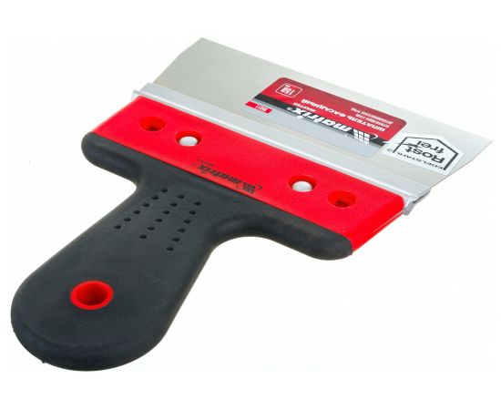 Фасадный шпатель из нержавеющей стали, 150 мм, узкое полотно, 2-компонентная ручка MATRIX 85511 – изображение 3