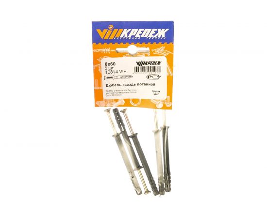 Дюбель-гвоздь VIPКрепеж потайной бортик 6х60 5 шт 10814 VIP – изображение 4