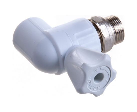 Шаровый кран VALFEX PP-R белый, 25х3/4 дюйма НР, угловой для радиатора 10148025 007-7678 