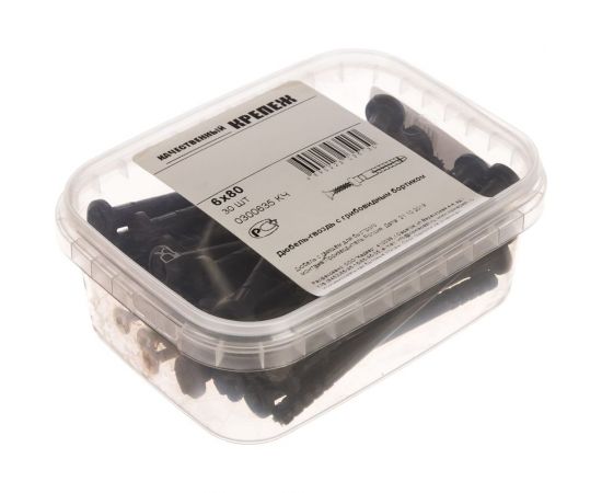 Дюбель-гвоздь Качественный КРЕПЕЖ с грибовидным бортиком, 6x80, 30 шт 0300635 КЧ 