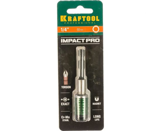 Адаптер Impact Pro для бит (магнитный) 60 мм KRAFTOOL 26803-60 