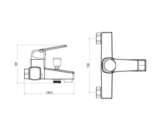Полимерный смеситель для ванны, хром OneLife P02-100cr – изображение 11