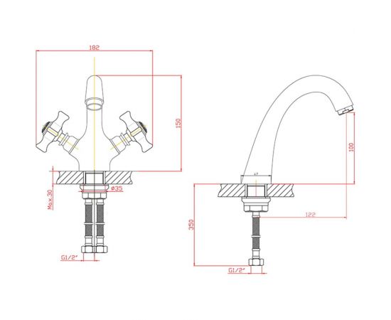 Смеситель для раковины Agger Retro-X хром A1702100 – изображение 2