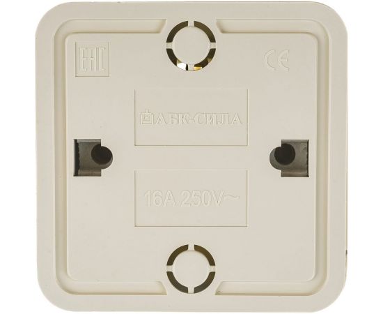 Одноместная розетка АБК-СИЛА с заземляющим контактом 16А 220В керамика "АЛЬТАИР" слоновая кость 5400306 – изображение 2