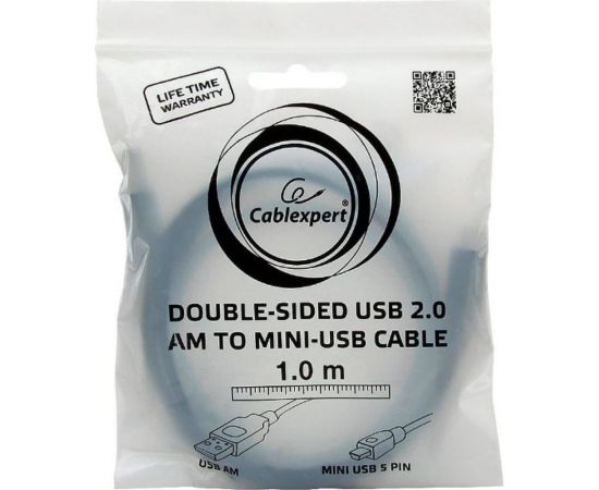 Кабель USB 2.0 Cablexpert USB AM/miniB 5P, мультиразъем, 1м, пакет CC-5PUSB2D-1M – изображение 3