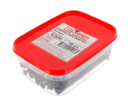 Саморез Госкреп ШСГМ 4.2х90 мм, 70 шт., пластиковый контейнер, 280 мл 1-0013640 – изображение 4