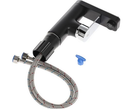 Полимерный смеситель для раковины, черно-хромированный OneLife by P08-021b – изображение 5