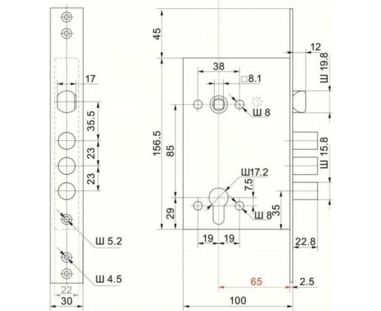 Врезной замок BORDER 79060 G 4-3 Э 27614 – изображение 5