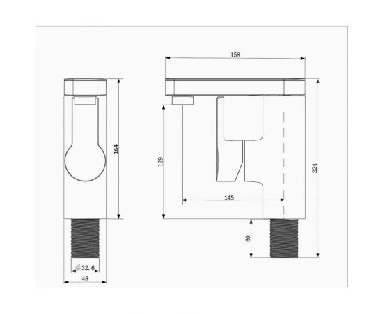 Полимерный смеситель для раковины, черно-хромированный OneLife by P08-021b – изображение 9