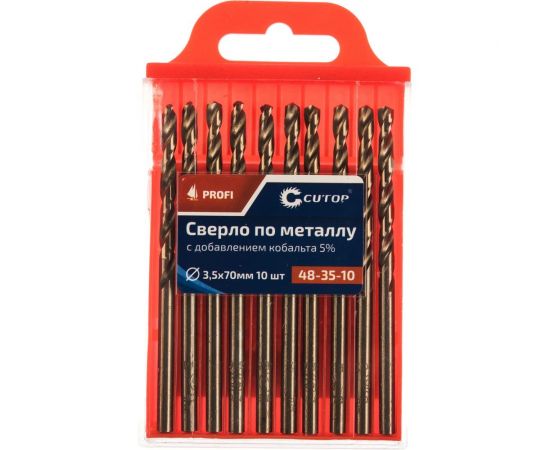 Сверло по металлу Profi (10 шт; 3.5х70 мм; Р6М5К5) CUTOP 48-35-10 