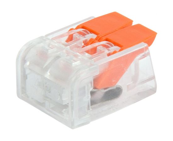 Соединительная 2-проводная клемма REXANT с рычажком 0,14-4 мм2 прозрачная 5 шт 07-5206 