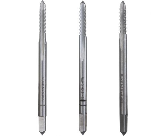 Набор метчиков Ruko из 3-х шт. М 2.5 Шаг 0.45 мм HSS-G 230025 