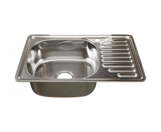 Врезная мойка mixline 42х66х18 см, 0.8, левый выпуск 3 1/2, с сифоном 536115 