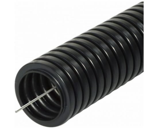 Легкая гофротруба УРАЛ ПАК ПНД 25 мм 25 с протяжкой черная, м ГФ-1100025-025 
