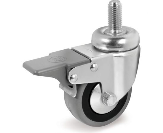 Колесо с вращающейся опорой, стержнем и передним тормозом (50 мм;35 кг) Tellure rota 379101 