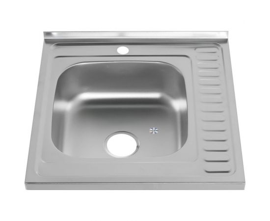 Мойка MELANA 6060 L 0,6/160 ДЕКОР накладная, с сифоном 156D t L 15 