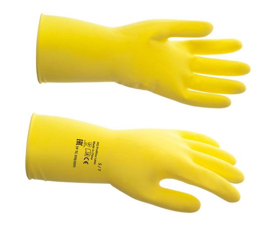 Латексные многоразовые перчатки HQ Profiline, желтые, р-р L 73587 