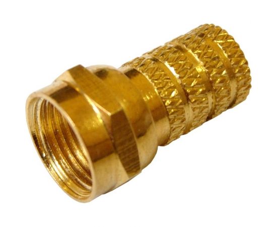 Антенный переходник Pro Legend золотой F-разъем, RG-6, металл, 2шт PL2014 