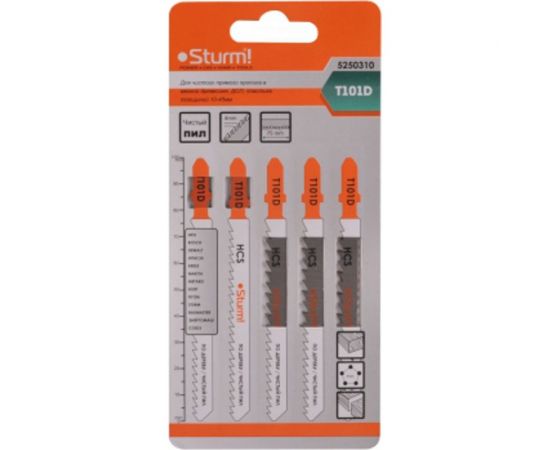 Пилки для лобзика T101D (5 шт.) Sturm 5250310 