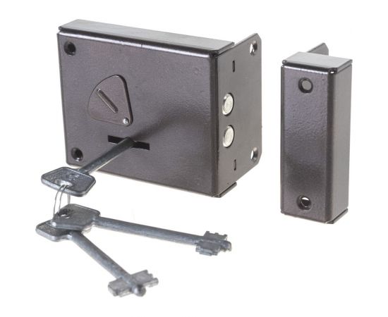 Накладной замок СТРОММАШИНА Могилев ЗН4СМ-1-01 коричневый левый 17492 – изображение 2