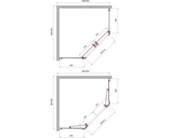 Душевой уголок BelBagno UNO-195-P-2-90-C-Cr – изображение 2
