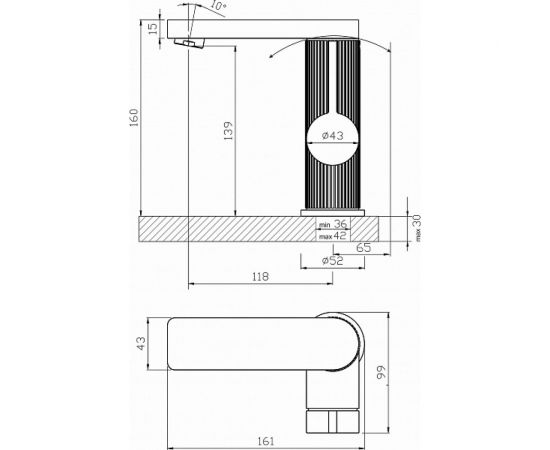 Смеситель для умывальника ARGO NERO чёрный, диаметр 35 мм 41790 – изображение 2