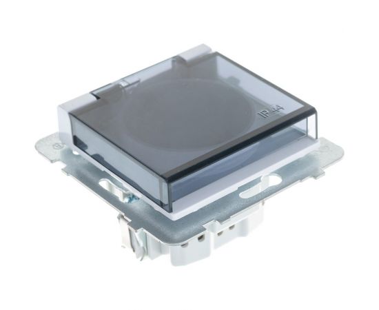 Розетка Ospel Sonata 1-ая с/з IP44, с крышкой, Schuko со шторками, без рамки, белый GPH-1RSP/m/00/d – изображение 2