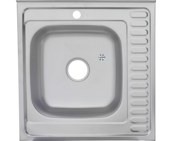 Мойка MELANA 6060 L 0,6/160 ДЕКОР накладная, с сифоном 156D t L 15 – изображение 2