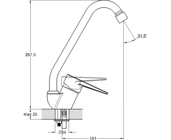Смеситель для кухни Solone SUP4-B045 – изображение 2