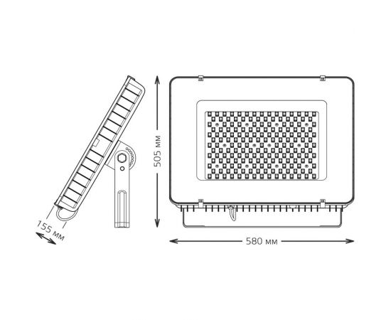 Прожектор Gauss Qplus 400W 48000lm 6500K 175-265V IP65 графитовый LED 1/1 690511400 – изображение 2