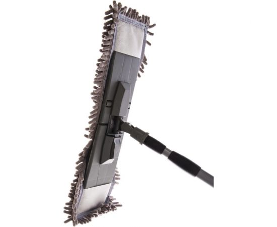 Плоская швабра для влажной уборки InLoran лапша, шенилл, 42.5x13см, телескопическая ручка 120см BS-029GR – изображение 2