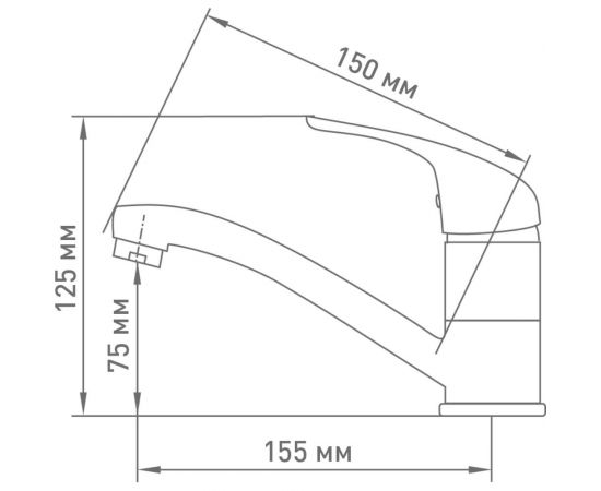 Смеситель для кухни Mix&Fix 1005-01 Зетта одноручный, излив 150 мм, картридж 40 мм тов-146687 – изображение 2