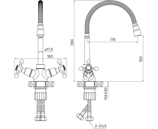 Смеситель для кухни Milardo Duplex с гибким изливом DUPSB0FM05 – изображение 2