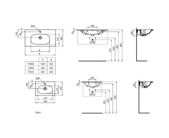 Умывальник подвесной Ideal Standard TESI Vanity 80 T350901 – изображение 2
