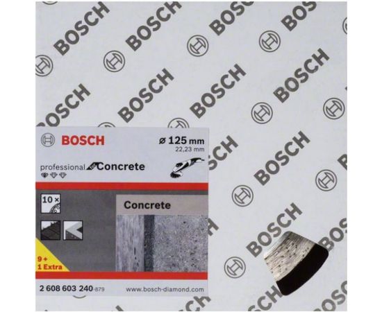 Диск алмазный по бетону (125х1.6х22.2 мм) 10 шт. Bosch 2608603240 – изображение 2