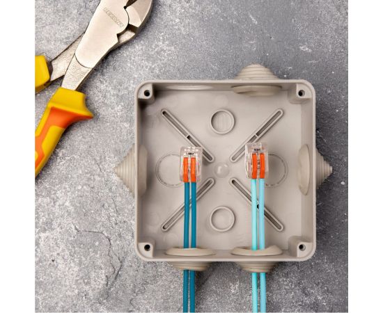 Соединительная 2-проводная клемма REXANT с рычажком 0,14-4 мм2 прозрачная 5 шт 07-5206 – изображение 2