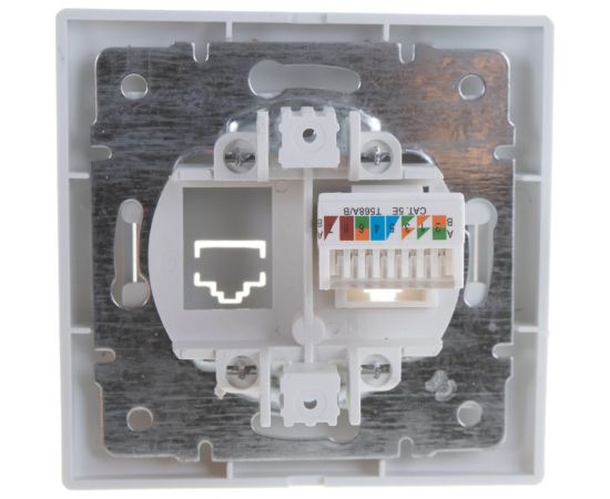 Информационная розетка Intro 1Э30301 RJ45, СУ, б.л., Plano, белый Б0038835 – изображение 3