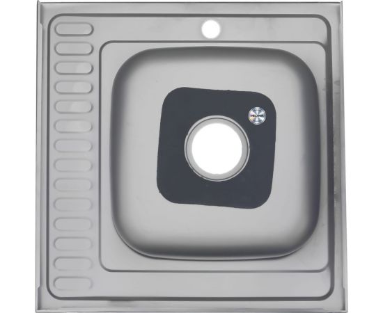 Мойка MELANA 6060 L 0,6/160 ДЕКОР накладная, с сифоном 156D t L 15 – изображение 3