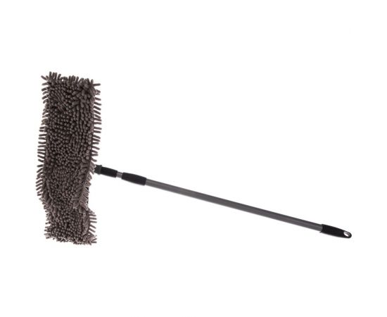 Плоская швабра для влажной уборки InLoran лапша, шенилл, 42.5x13см, телескопическая ручка 120см BS-029GR – изображение 3