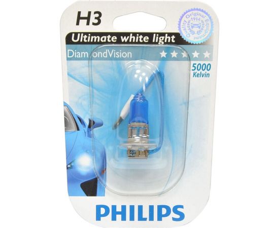 Автолампа PHILIPS H3, 55 PK22s DIAMOND VISION 5000K 12V 1,10 12336DVB1 – изображение 3
