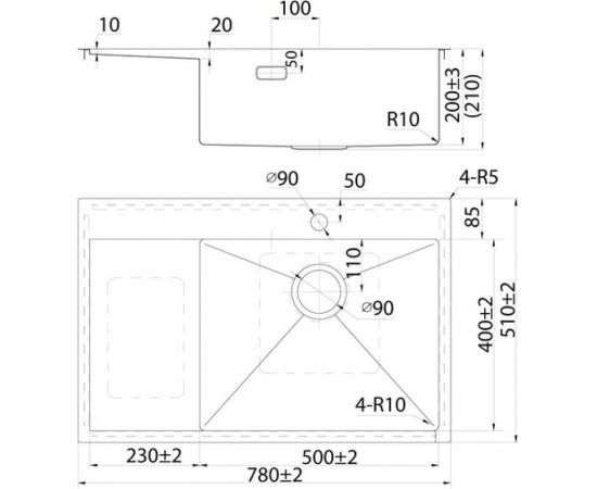 Мойка из нержавеющей стали IDDIS Haze сатин, чаша справа, 780х510 HAZ78SRi77 – изображение 4