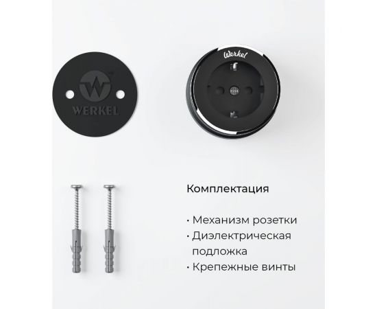 Розетка с заземлением WERKEL W5871051/ Vintage (черный матовый/хром) a055919 – изображение 4